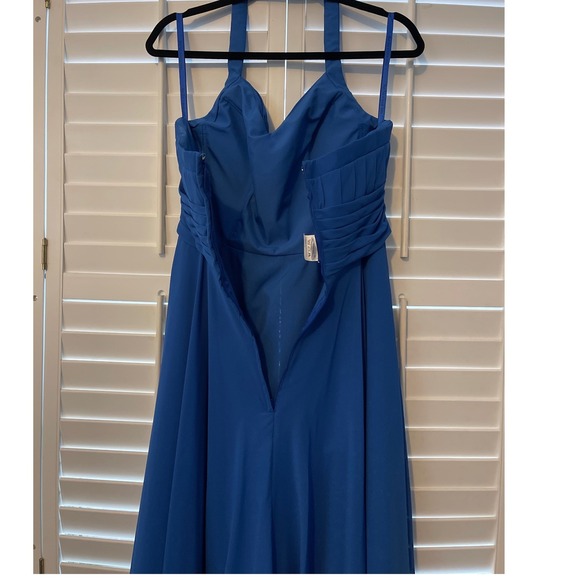 Mori Lee by Madeline Gardner Blue dress Bridesmaids size USA 9/10 - Picture 7 of 10